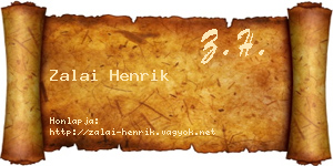 Zalai Henrik névjegykártya
